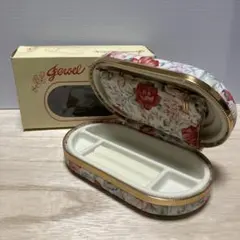 E-壁 昭和レトロ ジュエリーボックス 携帯用 トラベルケース 花柄 エレガント