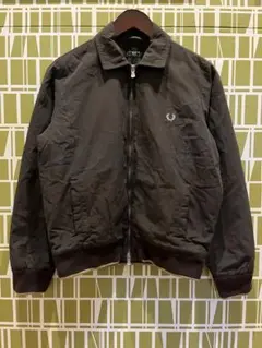 フレッドペリー ハリントンジャケット Mサイズ ダークグレー 刺繍ロゴ