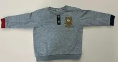 クマ刺繍 グレー トレーナー