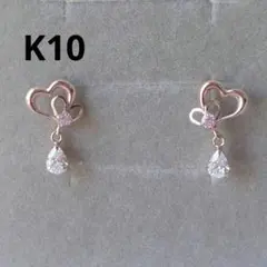 K14WG ブルームーンストーン ホワイトゴールド ピアス A.D.A ハート 