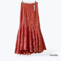 タグ付き rienda レースヘムマーメイドスカート オレンジ ロングのサムネイル