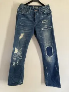 &ORIGINAL ダメージ加工 ストレートデニム W29L32 H&M