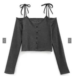 ショルダーリボンオフショルテレコリブトップス[dk1263] GRL グレイル