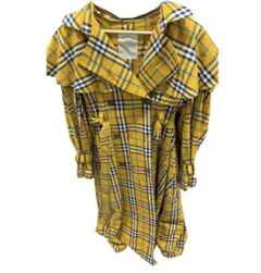 【値下げ可】FRILL COLLAR CHECK TRENCH コート