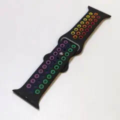 Apple Watch バンド ソフトシリコンバンド 交換バンド 黒/カラフル