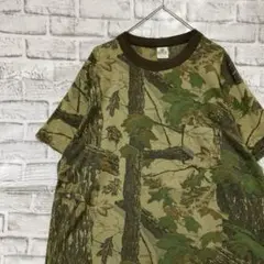 USA製90sヴィンテージTシャツ！シングルステッチ　ベージュ迷彩古着XL72
