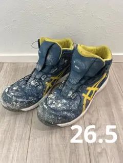 アシックス　26.5 安全靴　BOA ハイカット　作業靴　イエロー