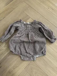 Quincy mae EDEN ROMPER PLUM GINGHAM