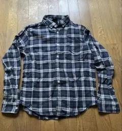 RALPH LAUREN ウールシルク チェックシャツ 山羊革 エルボーパッチ 