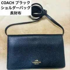 【気まぐれセール！】COACH レザー ショルダーバッグ 長財布 サコッシュ