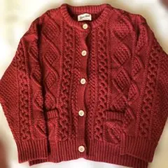 美品　time files ケーブルニットカーディガン　XL