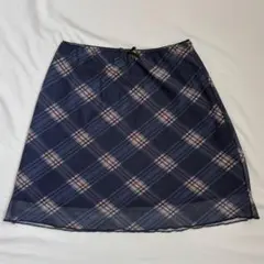 blackup レイレーチェックシフォンミニスカート