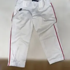 アシックス　野球ズボン　赤　ストライプ　白　野球　ユニフォーム　ズボン