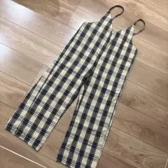 チェック柄　オーバーオール