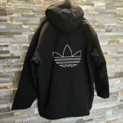 美品　y2k アディダス adidas ビッグロゴ コットン 中綿 コート　黒