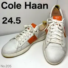コールハーン　レザースニーカー　白オレンジ　24.5cmのサムネイル