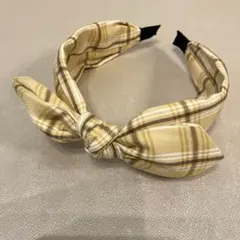 チェック柄リボンキッズカチューシャ
