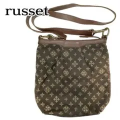 russet ラシット モノグラム 斜めがけ ショルダーバッグ ナイロン 茶