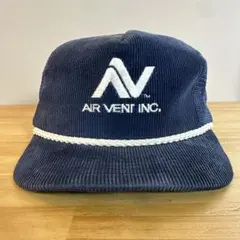 希少 80s-90s トラッカー キャップ コーデュロイ ネイビー 企業ロゴ