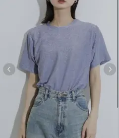 ラメ入り 半袖Tシャツ ブルー　センスオブプレイス