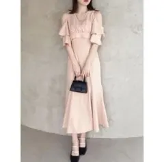 最終価格　ダズリン dazzlin カシュクールコンビタイトワンピース　ピンク