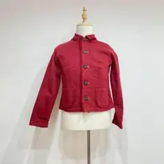 Off & Tee デニムジャケット （M）レディース レッド フリンジポケット