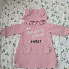 mezzo piano フード付きワンピース ピンク