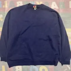 USA古着 00s Hanes ビンテージ スウェット ネイビー 無地 L