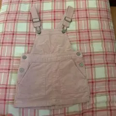 H&M デニム ジャンパースカート ピンク　コーデュロイ　サロペット