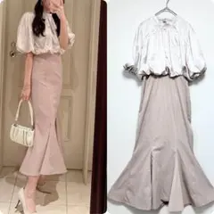 【美品】　GRL グレイルバルーンスリーブマーメイドワンピース　k8894a