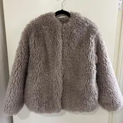 ELENCARE DUE シープファーノーカラーコート　ファージャケット　コート