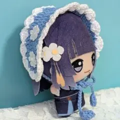 〈水色×白色〉ぬい服　ヘッドドレス　ちびぐるみ　にじぬい