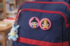 ひな祭りキャラクター刺繍ピンバッジ2個セット