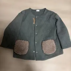 【100サイズ】Combi mini のぞきくま刺繍 長袖カーディガン