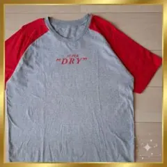 非売品 アサヒスーパードライ ラグラン Tシャツ グレー 赤 企業物 古着