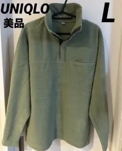未使用　UNIQLO ユニクロ　ハーフボタン　グリーン　L