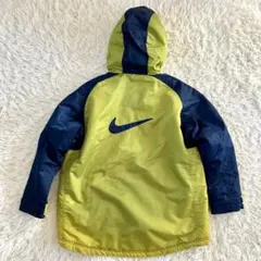 90s NIKE ベンチコート 銀タグ スウォッシュロゴ ライムグリーン Y2K