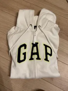 【GAP】ホワイト ジップアップパーカー