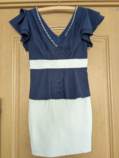 デイジークイーン dassy キャバドレス ワンピース パール付 ネイビー