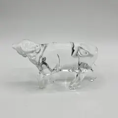 箱付き新品同様♡Baccaratバカラ♡クリスタル牛の置物 水牛 カウ バカラ Baccarat 置物 バッファロー 牛 クリスタル フィギュリン