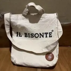 IL BISONTE キャンバス ショルダーバッグ　レザー　おしゃれ　カジュアル