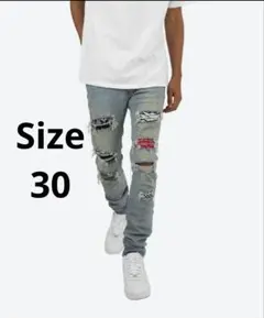mnmlリペアデニムパンツ/X214 SKINNY STRETCH DENIM
