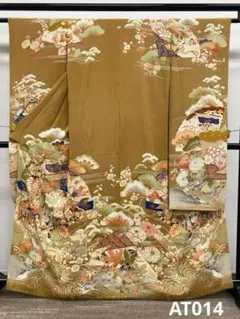 アンティーク 振袖 金駒 金彩 刺繍 正絹 鳳凰 身丈162cm AT002 - メルカリ