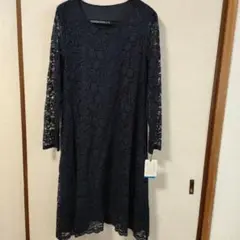 dazur BASIC ネイビー レース 長袖 Aライン ワンピース未使用品