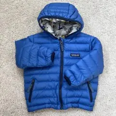 patagonia フード付きダウンジャケット 青 2T