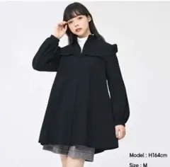 GU フリルカラーチュニックブラウス　ユニクロ　ブラック　ジーユー　【新品】