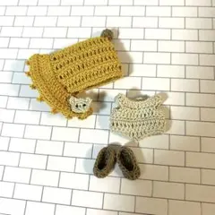 5cmたっち赤ちゃんドール服984 くまフード付ケープ