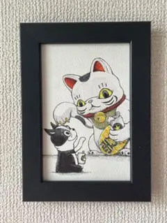 ボストンテリア今夜は招き飲み会開催中手描きイラスト原画