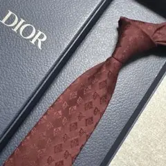 美品】クリスチャンディオール ネクタイ ボルドー トロッター柄
