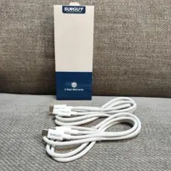 新品未使用　TypeCケーブル 1m 2本セット 白　高耐久性　ナイロン編み